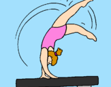 Coloring page Exercising on pommel horse painted bymallory