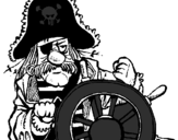 Coloring page Pirate captain painted bykevin