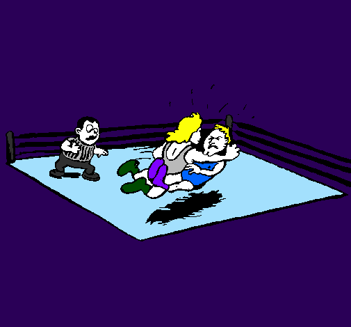 Coloring page Fighting in the ring painted byalahna