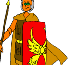 Coloring page Roman soldier II painted bygareth