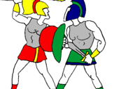 Coloring page Gladiator fight painted bylauren