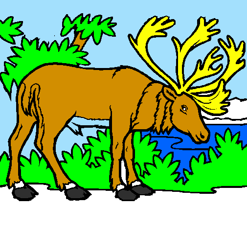 Coloring page Elk painted bygael