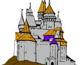 Coloring page Medieval castle painted bycastel