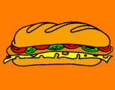 Coloring page Vegetable sandwich painted bySara