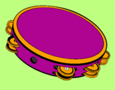 Coloring page Tambourine painted byyoeli