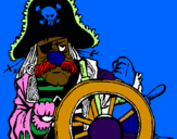 Coloring page Pirate captain painted byJack Dino