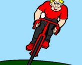 Coloring page Cyclist with cap painted byjuan