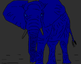 Coloring page Elephant painted byele