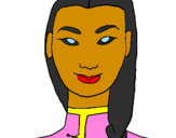 Coloring page Young Chinese woman painted bykristyn