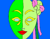 Coloring page Italian mask painted byXenia