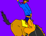 Coloring page Cowboy on horseback painted bycarlos vaquero