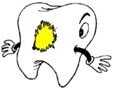 Coloring page Tooth with tooth decay painted bycilla