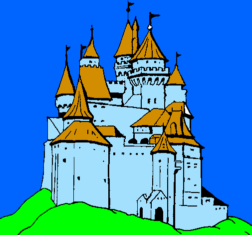 Coloring page Medieval castle painted byjose