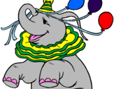 Coloring page Elephant with 3 balloons painted byRose
