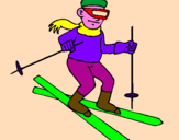 Coloring page Skier II painted bynóra