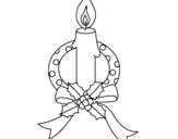 Coloring page Christmas candle III painted byyuan