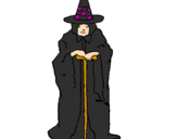 Coloring page Mysterious sorceress painted bycilla