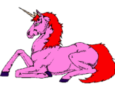 Coloring page Seated unicorn painted byliani