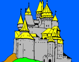 Coloring page Medieval castle painted byjorge