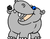 Coloring page Hippopotamus painted bycharlotte