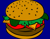 Coloring page Hamburger with everything painted byBRITTANY