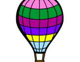Coloring page Hot-air balloon painted byines