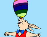 Coloring page Juggling rabbit painted byalexandra