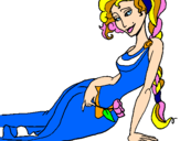 Coloring page Greek woman painted byHannah