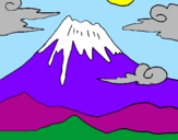 Coloring page Mount Fuji painted bykit