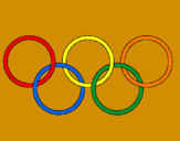 Coloring page Olympic rings painted byines