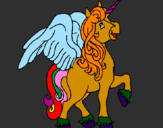 Coloring page Unicorn with wings painted byRosalina