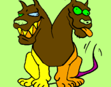 Coloring page Two-headed dog painted byethan