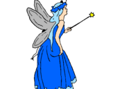 Coloring page Fairy with long hair painted bysusie