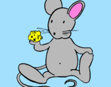 Coloring page Rat with cheese painted bySkYe