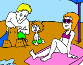 Coloring page Family vacation painted byMARC