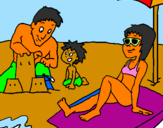 Coloring page Family vacation painted byany