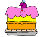 Coloring page Birthday cake painted bypooh bear