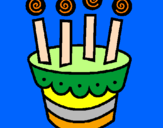 Coloring page Cake with candles painted byNichapat