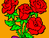 Coloring page Bunch of roses painted byEleni