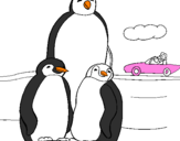 Coloring page Penguin family painted byivanna@