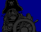 Coloring page Pirate captain painted byRoly