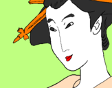 Coloring page Geisha painted byLana