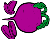 Coloring page Sliced beetroot painted byemily
