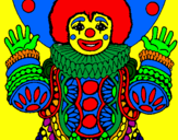 Coloring page Clown dressed up painted byL.J.