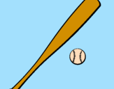 Coloring page Baseball bat and baseball ball painted byjoey