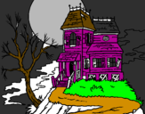 Coloring page Haunted house painted bygrammy