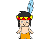 Coloring page Little Indian painted byMARCEL