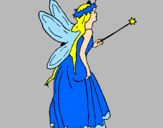 Coloring page Fairy with long hair painted byMarga
