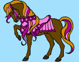Coloring page Horse painted bypom-pom,flufy,