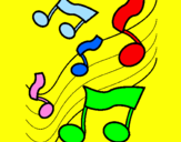Coloring page Musical notes on the scale painted byCandyRules